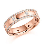 Claw Set Twin Row Round Cut Diamond Full Eternity 0.80 Carat - Pobjoy Diamonds