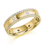 Claw Set Twin Row Round Cut Diamond Full Eternity 0.80 Carat - Pobjoy Diamonds