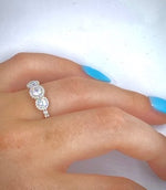 18K White Gold 1.10 CTW Diamond Trilogy Ring G-H/Si - Pobjoy Diamonds