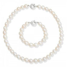 Load image into Gallery viewer, White Freshwater Cultured Baroque Pearl Necklace &amp; Bracelet Set - Pobjoy Diamonds