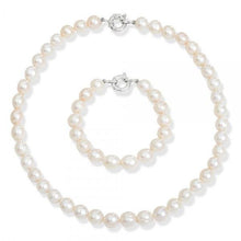Load image into Gallery viewer, White Freshwater Cultured Baroque Pearl Necklace &amp; Bracelet Set - Pobjoy Diamonds