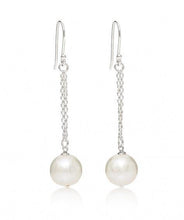 Load image into Gallery viewer, Freshwater Cultured Pearl &amp; Silver Chain Drop Earrings - Pobjoy Diamonds