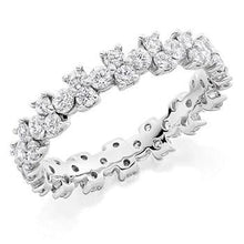 Load image into Gallery viewer, 950 platinum 1.50 CTW brilliant round cut diamond full eternity patterned ring