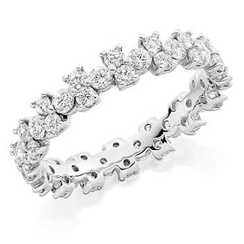 950 platinum 1.50 CTW brilliant round cut diamond full eternity patterned ring