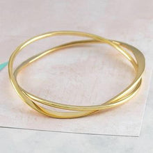 Load image into Gallery viewer, Handmade 18K Gold Plate On Silver Interlocking Bangle