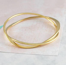 Load image into Gallery viewer, Handmade 18K Gold Plate On Silver Interlocking Bangle