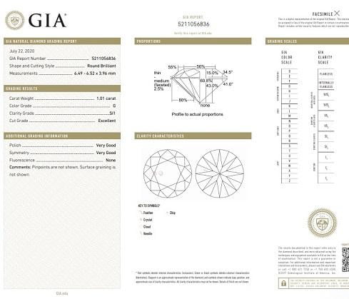 950 Platinum 1.00 Carat Round Brilliant Cut Solitaire Diamond Ring G/Si1-Bellagio - Pobjoy Diamonds