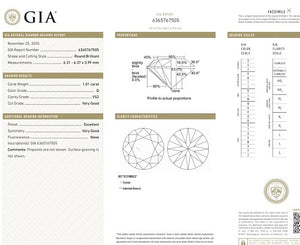 950 Platinum1.00 Carat Round Brilliant Cut Solitaire Diamond Ring D/VS2-Bellagio - Pobjoy Diamonds
