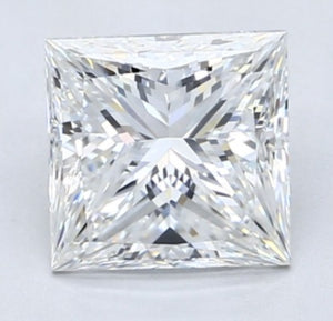 18K White Gold Princess Cut Solitaire Diamond Ring 2.00 Carat - F/VS1 - Pobjoy Diamonds