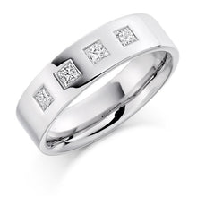 Load image into Gallery viewer, Gents Flat Court Diamond Ring. 950 Platinum or 950 Palladium D-E/VS - Pobjoy Diamonds