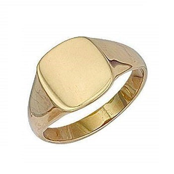 Men's 9K Yellow Gold Cushion Signet Ring - Pobjoy Diamonds