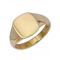 Men's 9K Yellow Gold Cushion Signet Ring - Pobjoy Diamonds