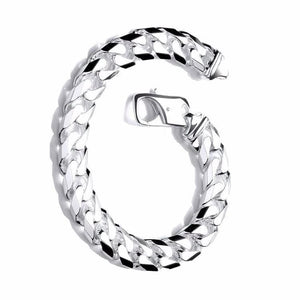 Gents Sterling Silver Curb Bracelet - Pobjoy Diamonds