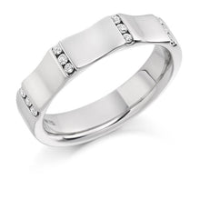 Load image into Gallery viewer, Palladium And Channel Set Diamond Gents Ring From Pobjoy Diamonds