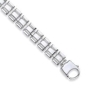 Sterling Silver Men's Link Bracelet-Pobjoy