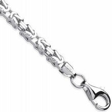 Load image into Gallery viewer, Gents Square Byzantine Silver Neck Chain - Pobjoy Diamonds
