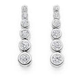 18K gold graduated 1.20 carat total weight diamond drop ladies earrings 