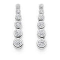 18K gold graduated 1.20 carat total weight diamond drop ladies earrings 