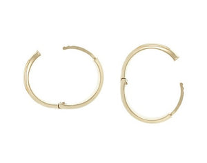 Gold Plated Sterling Silver Hinged Hoop Earrings-Pobjoy Diamonds