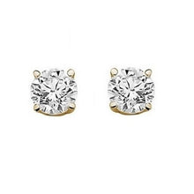 Load image into Gallery viewer, GIA Gold Round Brilliant Cut Diamond Stud Earrings 0.60 To 1.00 CTW- F/VS2 - Pobjoy Diamonds