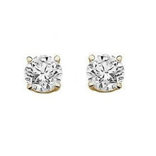 Load image into Gallery viewer, 18K Yellow Gold 1.00 Carat Lab Grown Round Brilliant Cut Diamond Stud Earrings - G/VS2 - Pobjoy Diamonds