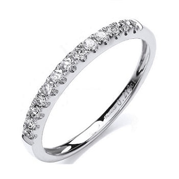 18K White Gold Half Eternity Ring 0.20 CTW - Pobjoy Diamonds