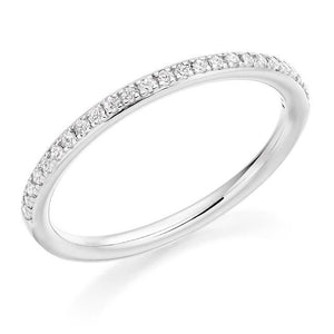 Grain Set Diamond Half Eternity Ring 0.17 Carat - Pobjoy Diamonds