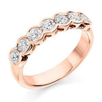 Rubover Set Vintage Style Diamond Half Eternity 1.00 Carat - Pobjoy Diamonds