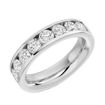 18K White Gold Channel Set Diamond Full Eternity Ring 4.00 CTW - Pobjoy Diamonds
