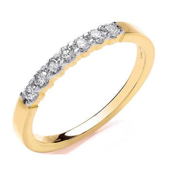 9K Gold 0.25 CTW Diamond Half Eternity Ring - Pobjoy Diamonds
