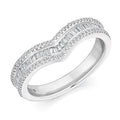 Channel Set Curved Round & Baguette Cut Diamond Half Eternity 0.45 Carat - Pobjoy Diamonds