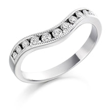 Load image into Gallery viewer, Shaped Milgrain Edged Half Eternity 0.27 Carat - Pobjoy Diamonds