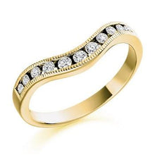 Load image into Gallery viewer, Shaped Milgrain Edged Half Eternity 0.27 Carat - Pobjoy Diamonds