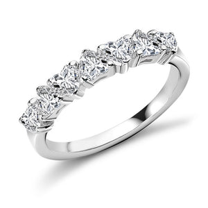 Claw Set Heart Shape Diamond Half Eternity Ring 1.25 Carat - Pobjoy Diamonds