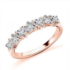Claw Set Heart Shape Diamond Half Eternity Ring 1.25 Carat - Pobjoy Diamonds