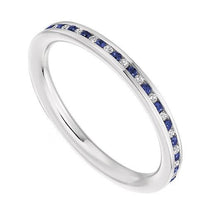 Load image into Gallery viewer, 18K White Gold Sapphire &amp; Diamond Full Eternity Ring - 0.36 CTW - Pobjoy Diamonds