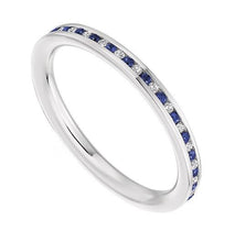 Load image into Gallery viewer, 950 Platinum Sapphire &amp; Diamond Full Eternity Ring - 0.36 CTW - Pobjoy Diamonds