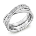 Grain Set Shaped & Curved Triple Band  Diamond Half Eternity 0.60 Carat - Pobjoy Diamonds