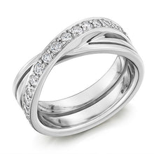Load image into Gallery viewer, Grain Set Shaped &amp; Curved Triple Band  Diamond Half Eternity 0.60 Carat - Pobjoy Diamonds