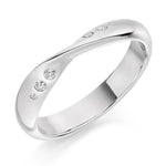 18K White Gold 0.10 CTW Diamond Twisted Half Eternity Ring - Pobjoy Diamonds