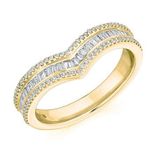 Load image into Gallery viewer, Channel Set Curved Round &amp; Baguette Cut Diamond Half Eternity 0.45 Carat - Pobjoy Diamonds