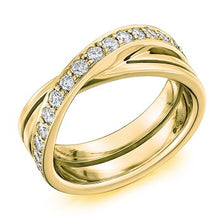 Load image into Gallery viewer, Grain Set Shaped &amp; Curved Triple Band  Diamond Half Eternity 0.60 Carat - Pobjoy Diamonds