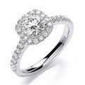 18K White Gold Round Brilliant 1.00 CTW Diamond Shoulder Set Engagement Ring - G/Si1 - Pobjoy Diamonds