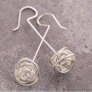 Handmade Silver Nest Stud Earrings - Pobjoy Diamonds