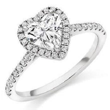 Load image into Gallery viewer, 18K Gold Heart Shape &amp; Diamond Set Ring 1.35 CTW - G/VS2 - Pobjoy Diamonds
