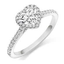 Load image into Gallery viewer, 18K Gold Heart Shape &amp; Diamond Set Ring 0.85 CTW - F/VS2 - Pobjoy Diamonds