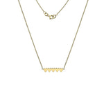 9K Yellow Gold Five Heart Ladies Pendant Necklace - Pobjoy Diamonds