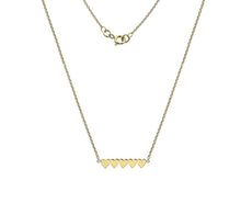 Load image into Gallery viewer, 9K Yellow Gold Five Heart Ladies Pendant Necklace - Pobjoy Diamonds