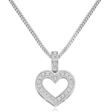 Load image into Gallery viewer, 9K Or 18K Gold Grain Set 0.30 Carat Diamond Heart Pendant