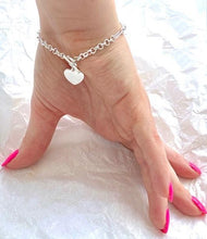 Load image into Gallery viewer, Sterling Silver Figaro Love Charm Bracelet - Medium - Pobjoy Diamonds